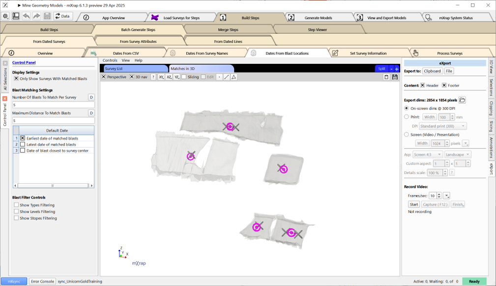 Dates from blast 3D view