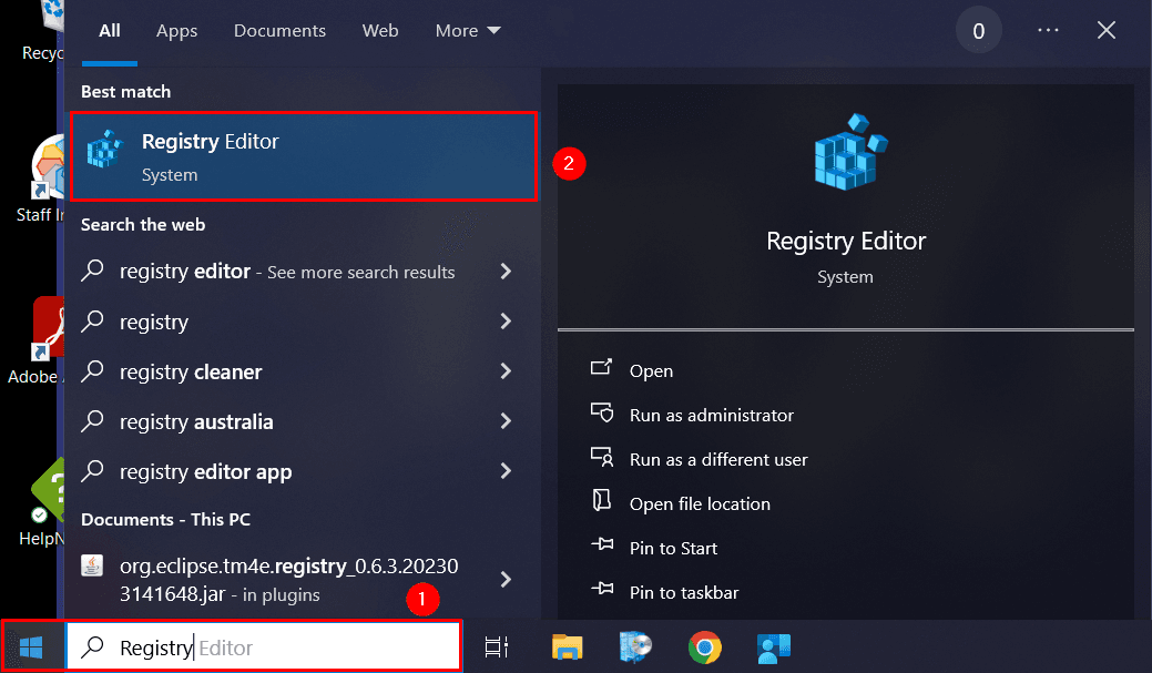 Open Registry Editor
