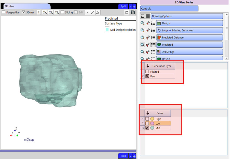 Predicted surface selection
