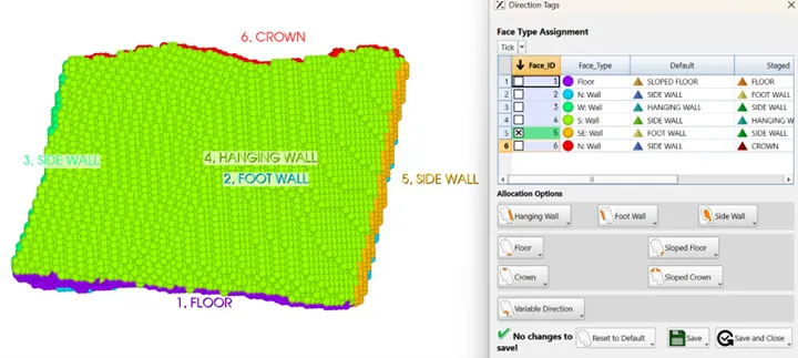 Editing face direction tags